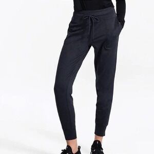 Lole Jogger Small Charcoal Grey Buttery Soft Drawstring Cuffed Pilates Yoga‎ EUC